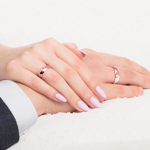 Obrączki ślubne: różowe złoto, półokrągłe, 6 mm